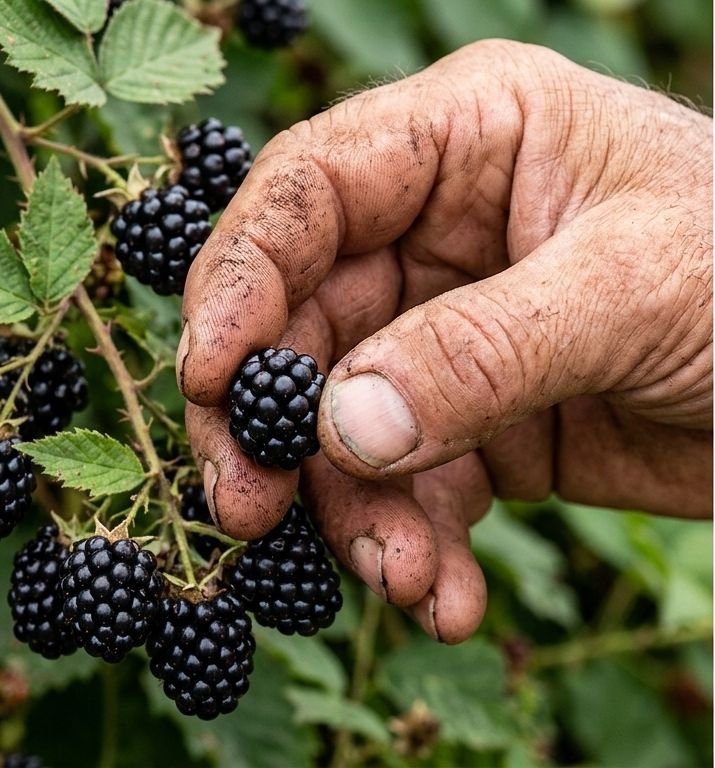 Selección manual de frutos como materia prima